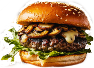 Bacon, Mushroom & Swiss burger